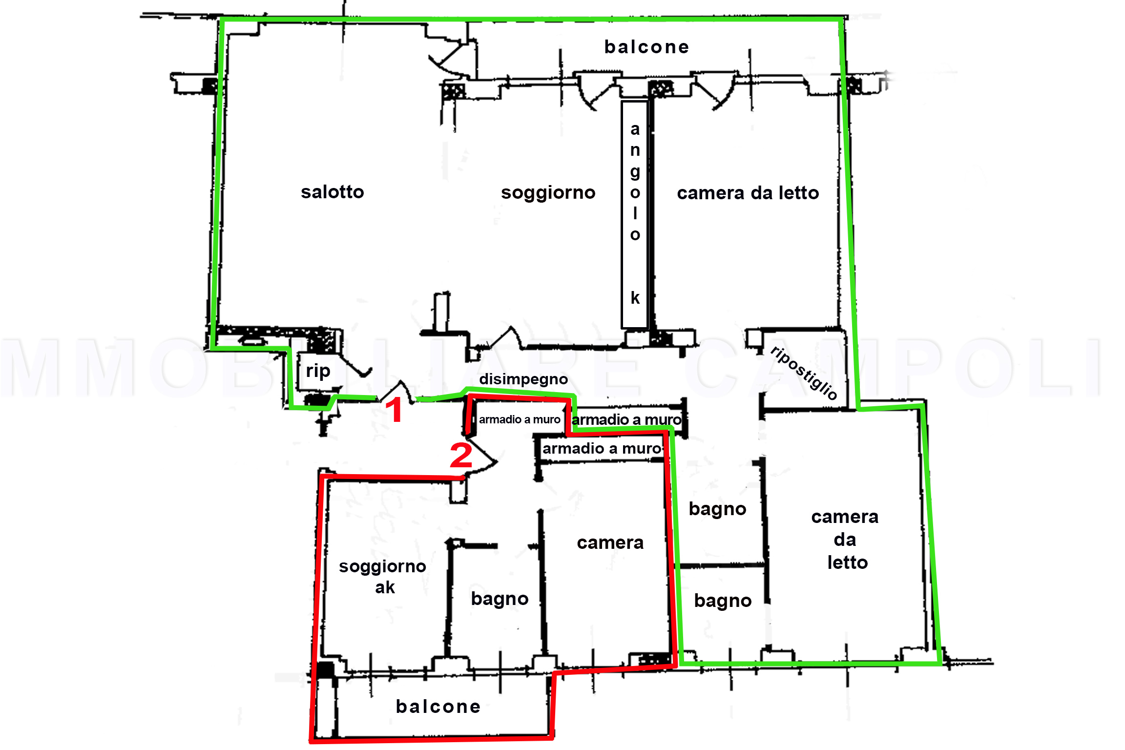 43 – PLANIMETRIA 2 APPARTAMENTI